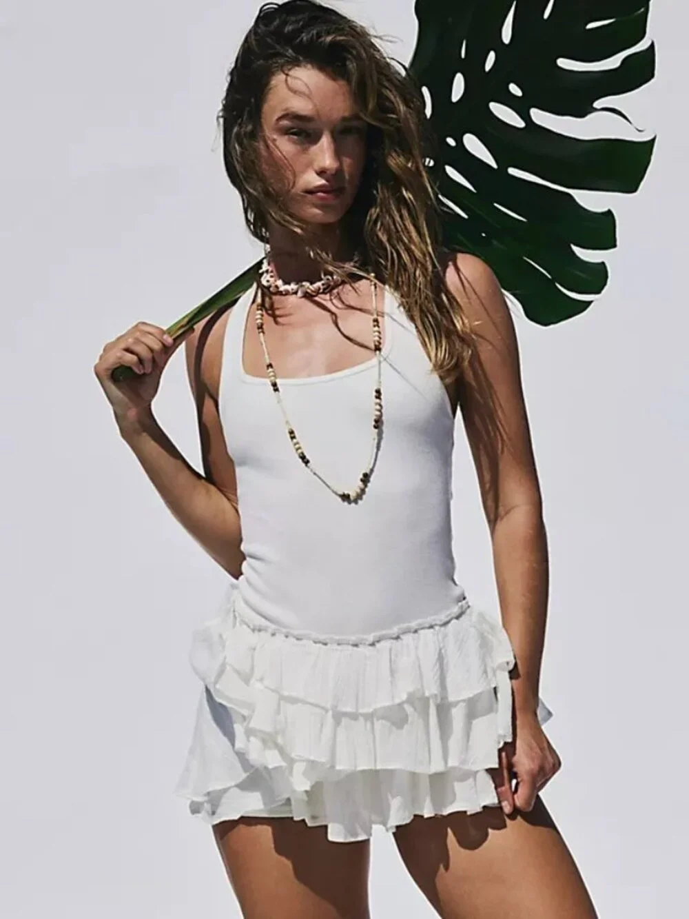Free People free-est Beach Babe Romper Clean Ivory Size L NWT